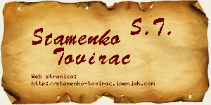 Stamenko Tovirac vizit kartica